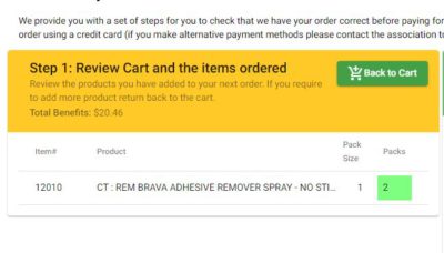 Review cart