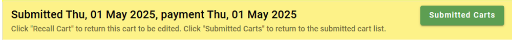 Submitted carts banner