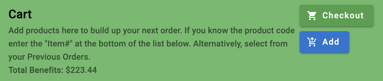 Checkout from the cart