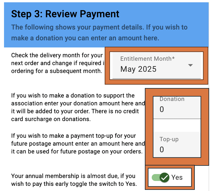 Review payment screen