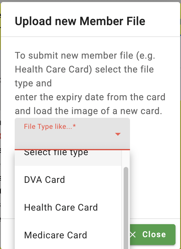 File type options